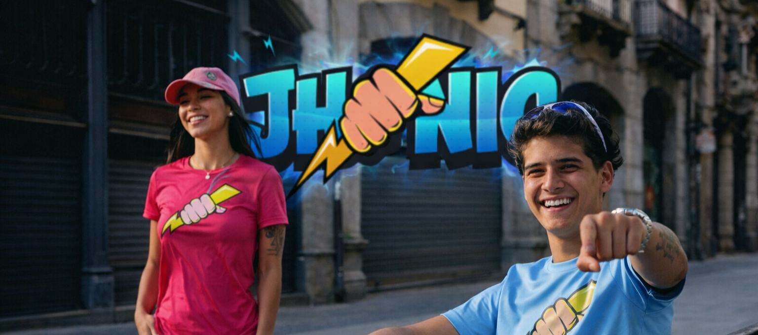 Modelos usando camisas Jhonic